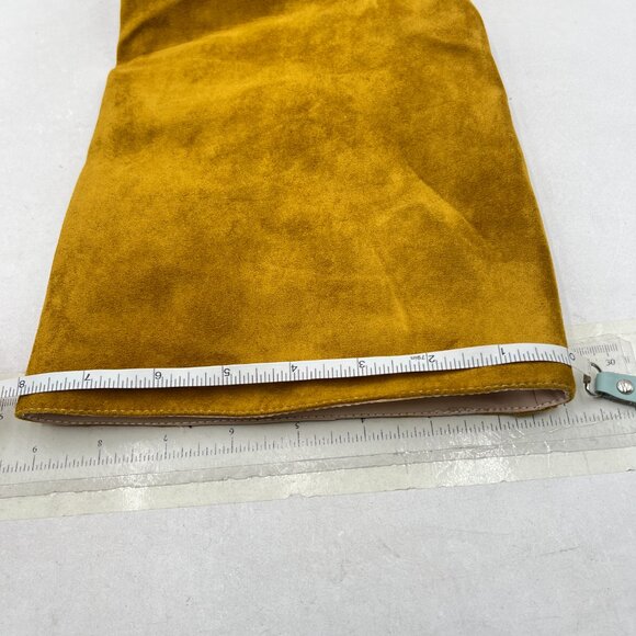 Olive Suede Comfortable Low Heel Pull on Knee High Boots Stylish Square Toe Boot - Picture 8 of 9